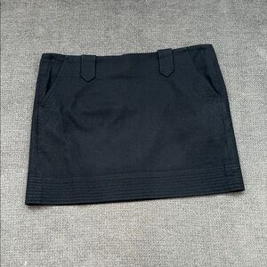 Vince Classic Black Mini Skirt with Stitch Hem
